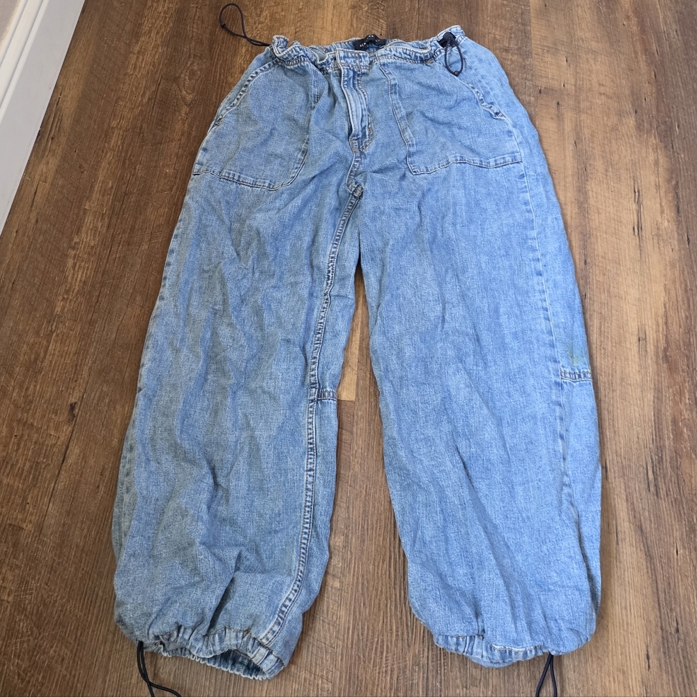 Aeropostale Light Blue Denim Parachute Pants